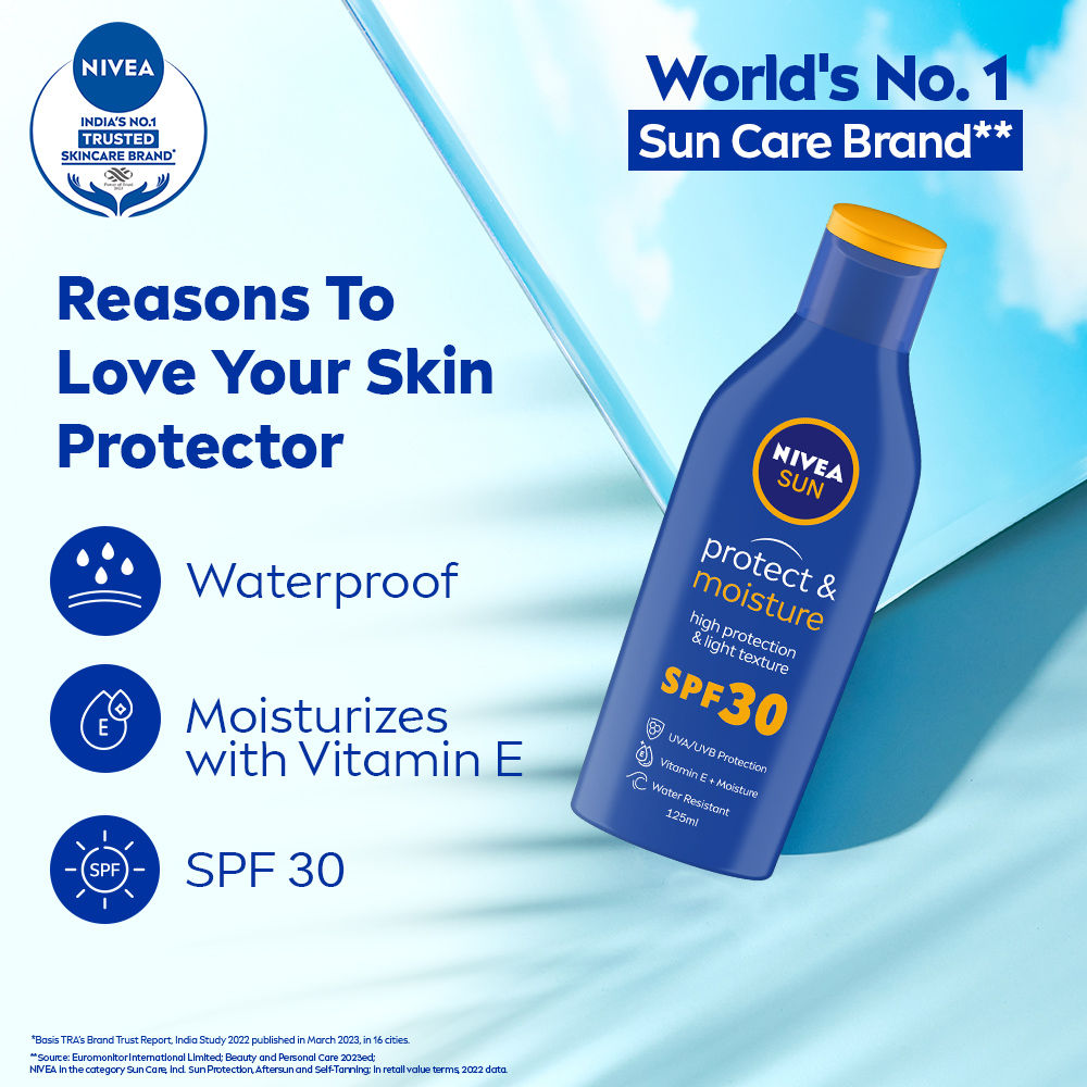 Nivea Moisturising Sun Lotion SPF 30, 125ml Buy at Indicrest Image 3
