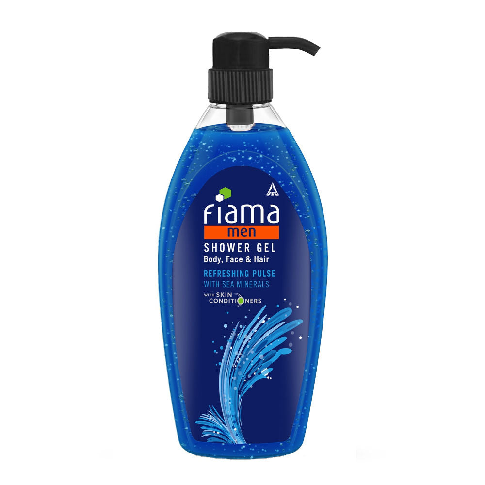 Fiama Men Shower Gel Body, Face & Hair Refreshing Pulse With Sea Minerals With Skin Conditioners, 900ml Buy at Indicrest