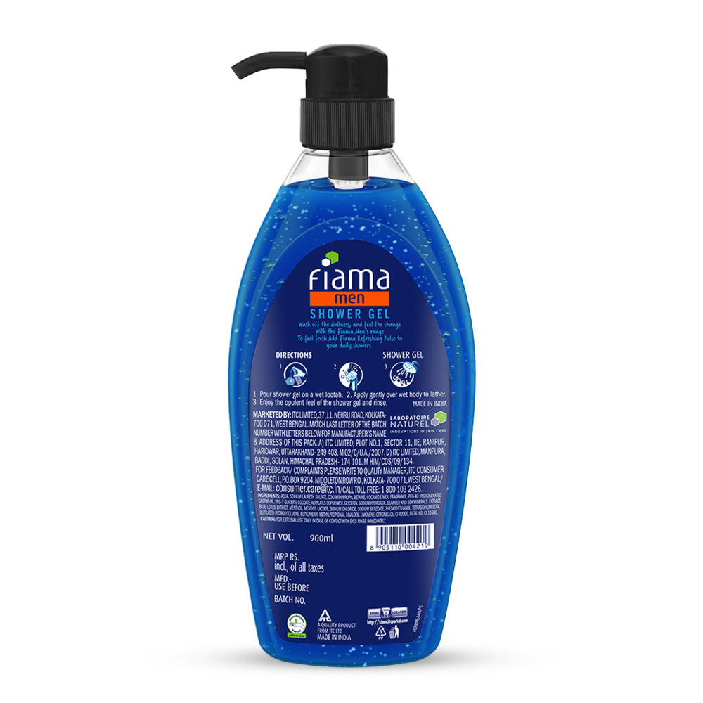 Fiama Men Shower Gel Body, Face & Hair Refreshing Pulse With Sea Minerals With Skin Conditioners, 900ml Buy at Indicrest Image 5