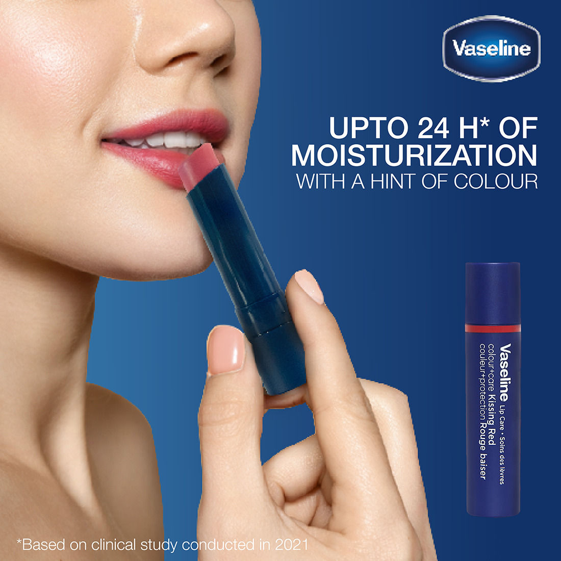 Vaseline Lip Care Colour + Care Tinted Lip Balm Stick - Kissing Red, 3g Buy at Indicrest Image 4