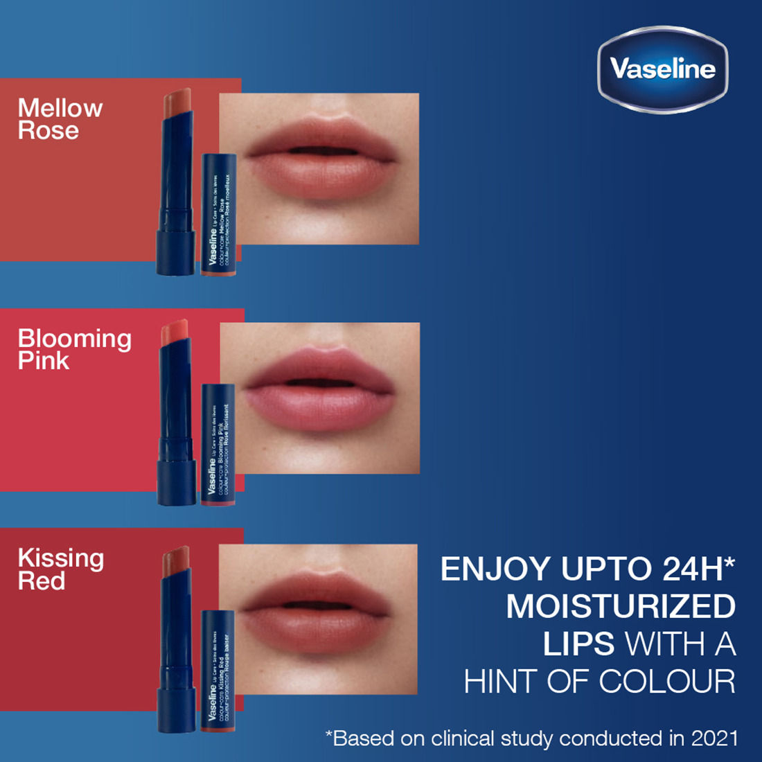 Vaseline Lip Care Colour + Care Tinted Lip Balm Stick - Kissing Red, 3g Buy at Indicrest Image 5
