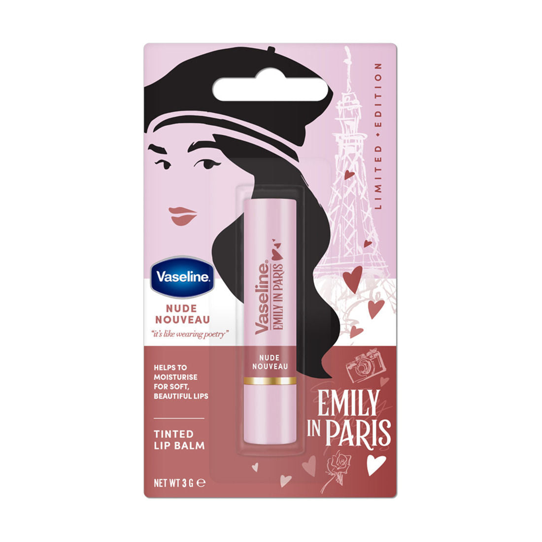 Vaseline Emily In Paris Tinted Lip Balm Stick - Nude Nouveau, 3g Buy at Indicrest Image 2