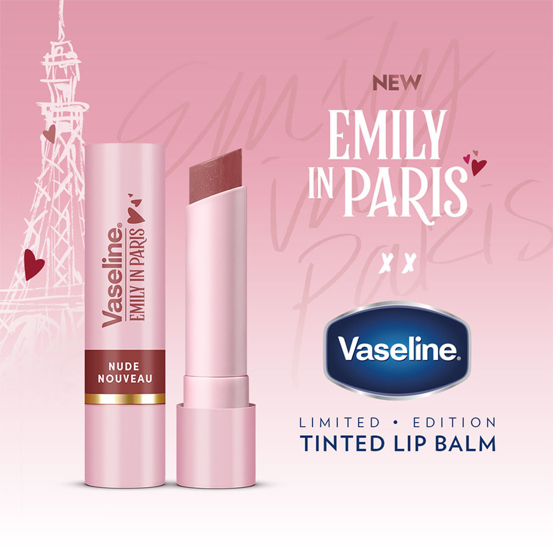 Vaseline Emily In Paris Tinted Lip Balm Stick - Nude Nouveau, 3g Buy at Indicrest Image 4