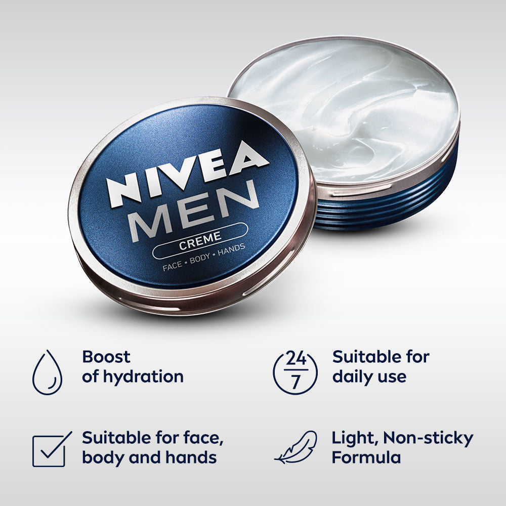 Nivea MEN Creme, Non Greasy Moisturizer, Cream for Face, Body & Hands, 75ml Buy at Indicrest Image 4