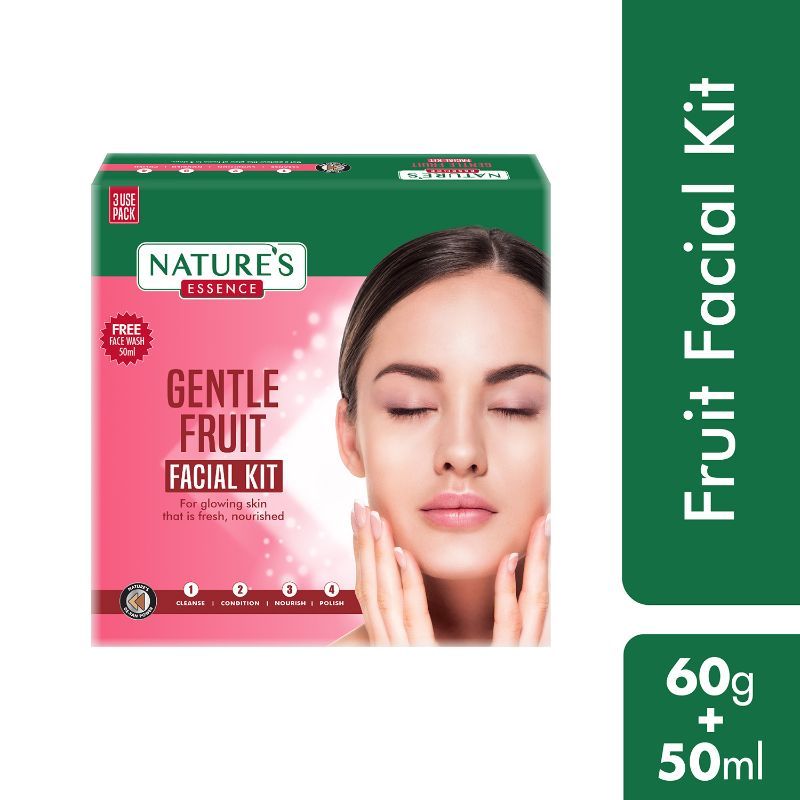 Nature's Essence Gentle Fruit Facial Kit, For 3 Uses, 60g+ 50ml Buy at Indicrest