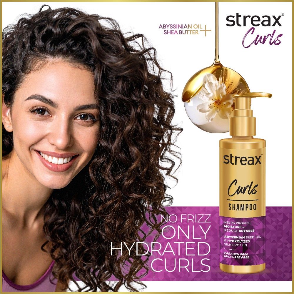 Streax Curl Hair Shampoo For Wavy & Curly Hair, 240ml Buy at Indicrest Image 2