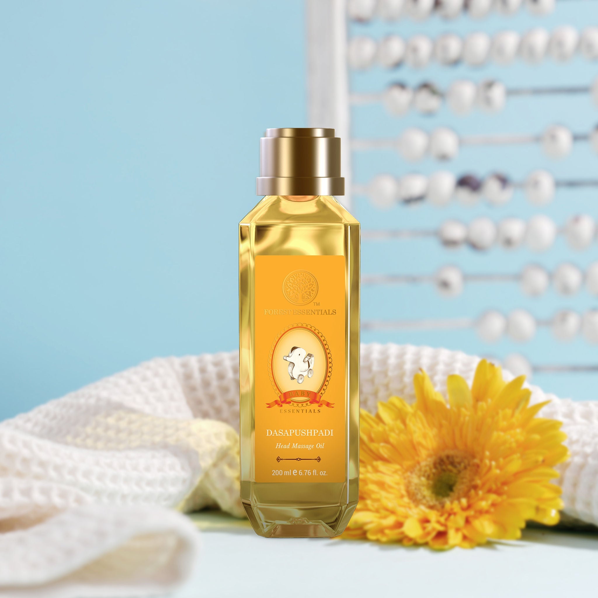 Forest Essentials Baby Head Massage Oil Dasapushpadi - Ayurvedic Natural Hair Oil for Babies, 200ml