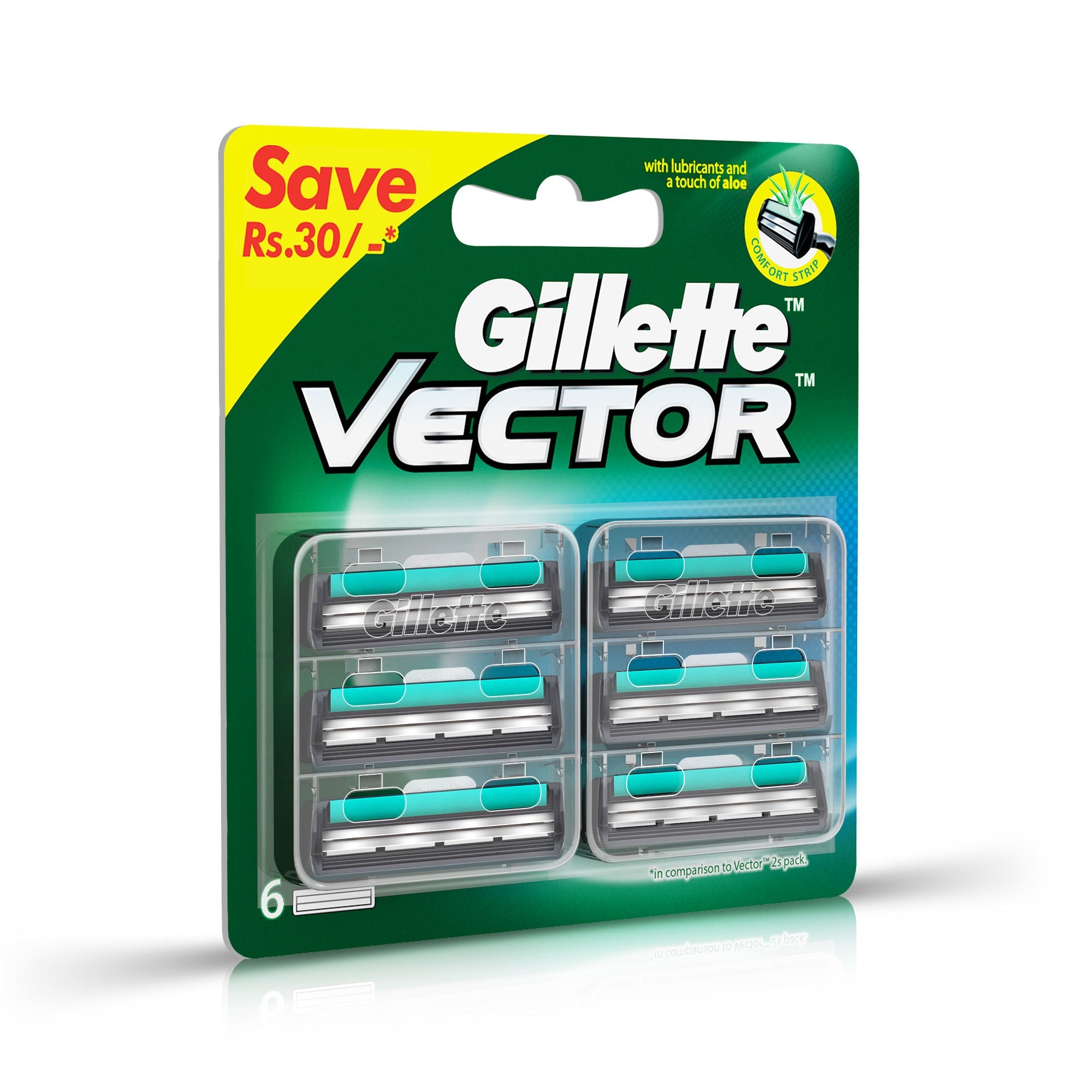 Gillette Vector Plus Blades For Men (Pack of 6), 6 Pack Buy at Indicrest Image 4