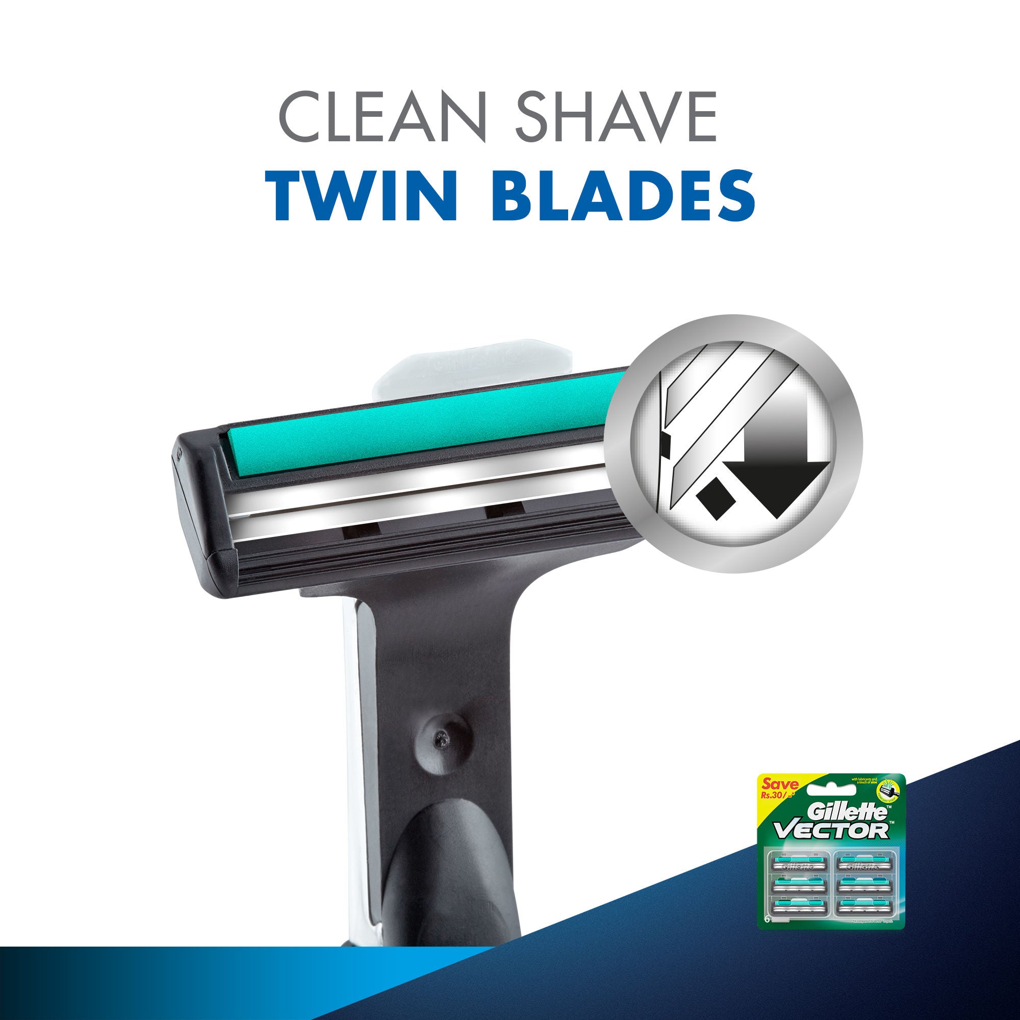 Gillette Vector Plus Blades For Men (Pack of 6), 6 Pack Buy at Indicrest Image 5