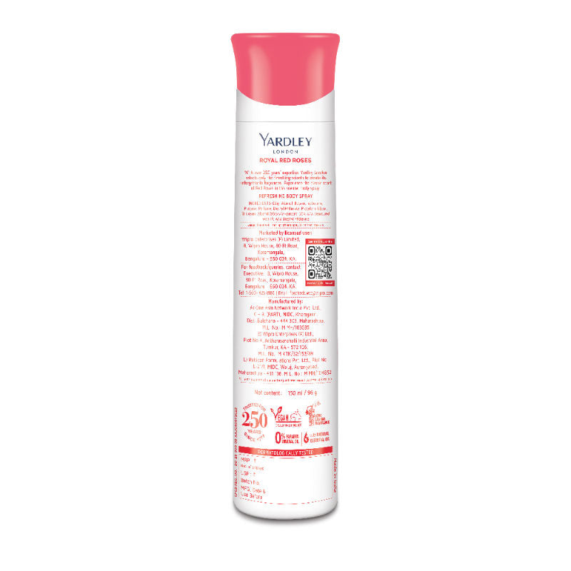 Yardley London Red Roses Deodorant, 150ml Buy at Indicrest Image 3