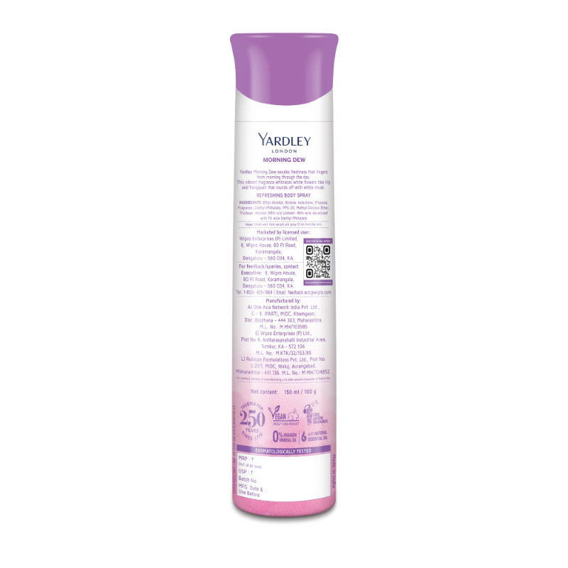 Yardley London - Morning Dew Refeshing Body Spray For Women, 150ml Buy at Indicrest Image 3
