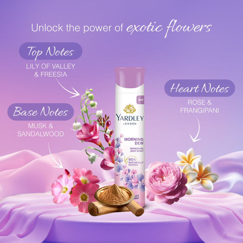 Yardley London - Morning Dew Refeshing Body Spray For Women, 150ml Buy at Indicrest Image 6