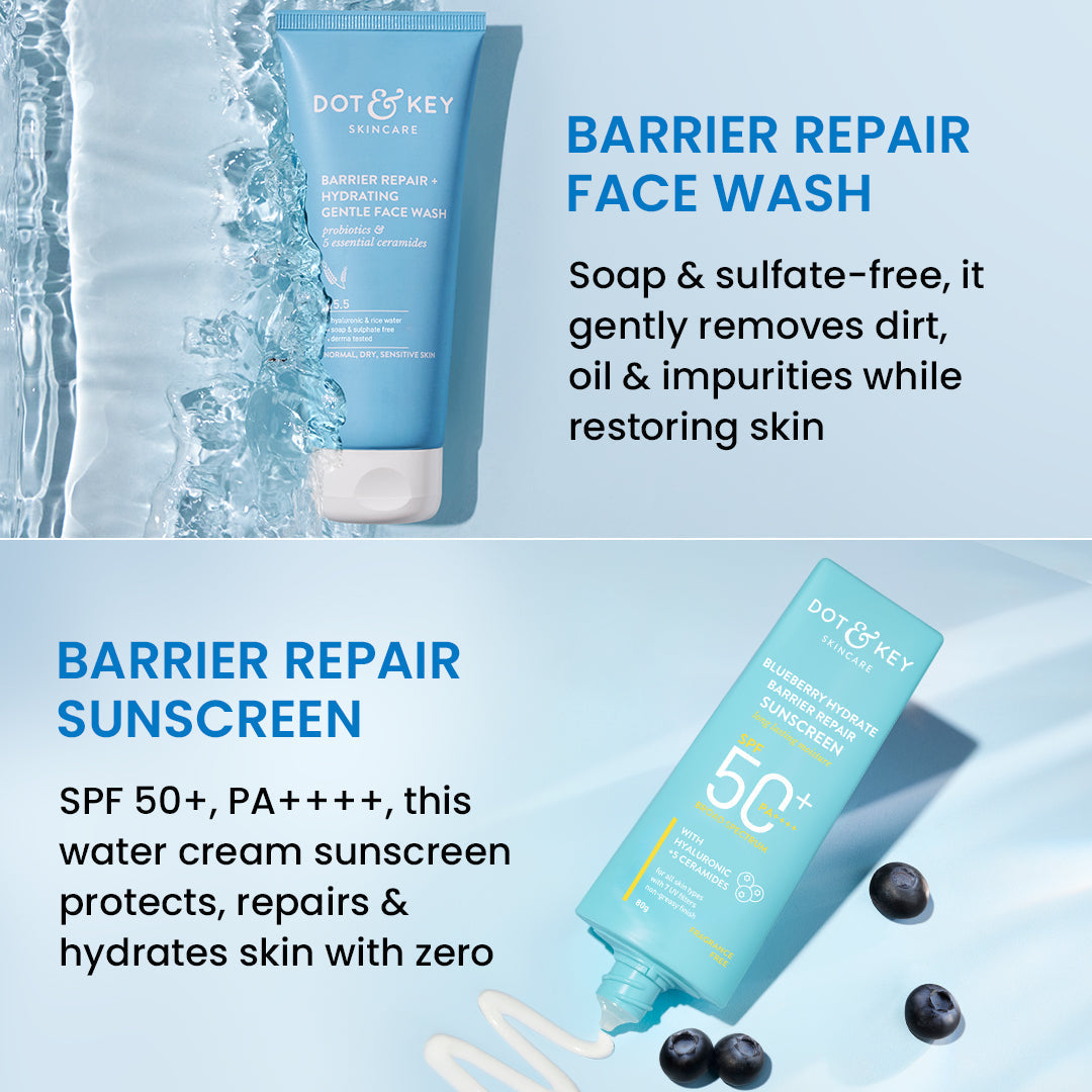 Dot & Key Cleanse + Protect Skincare Combo, (100ml+80g)