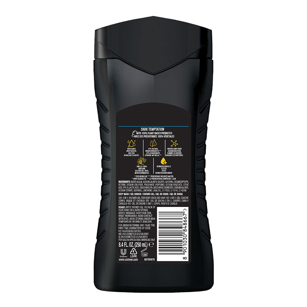 Axe Dark Temptation 3 In 1 Body, Face & Hair Wash For Men, 250ml Buy at Indicrest Image 3