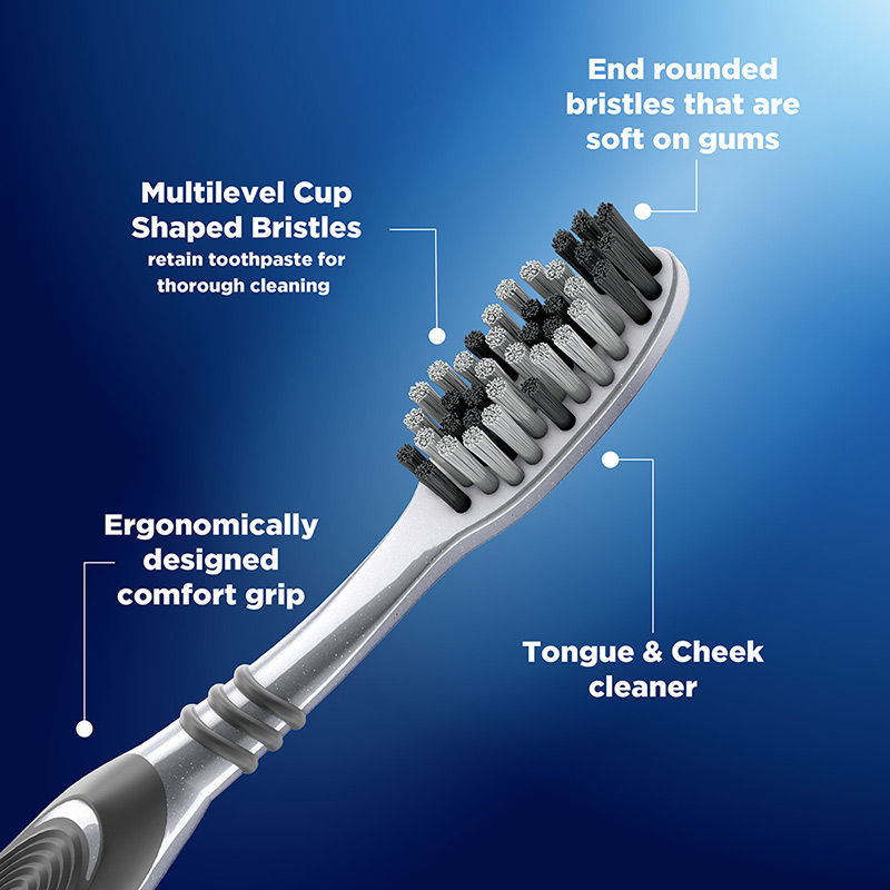 Oral B Cavity Defense 123 Black Toothbrush With Charcoal Extract- Medium (Pack of 4) Buy at Indicrest Image 7