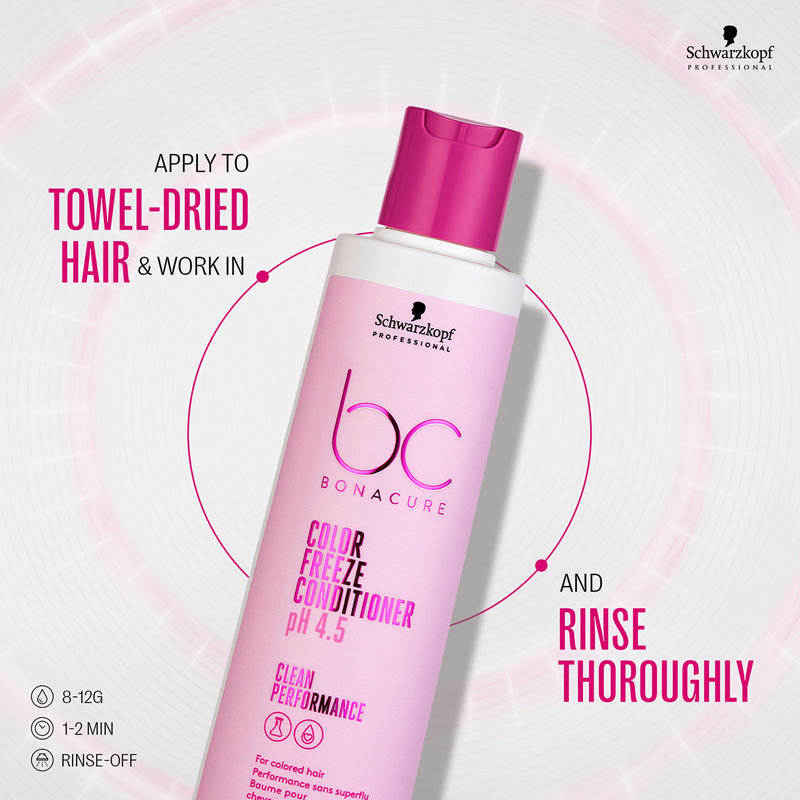 Schwarzkopf Professional Bonacure pH 4.5 Color Freeze Conditioner, 200ml Buy at Indicrest Image 9