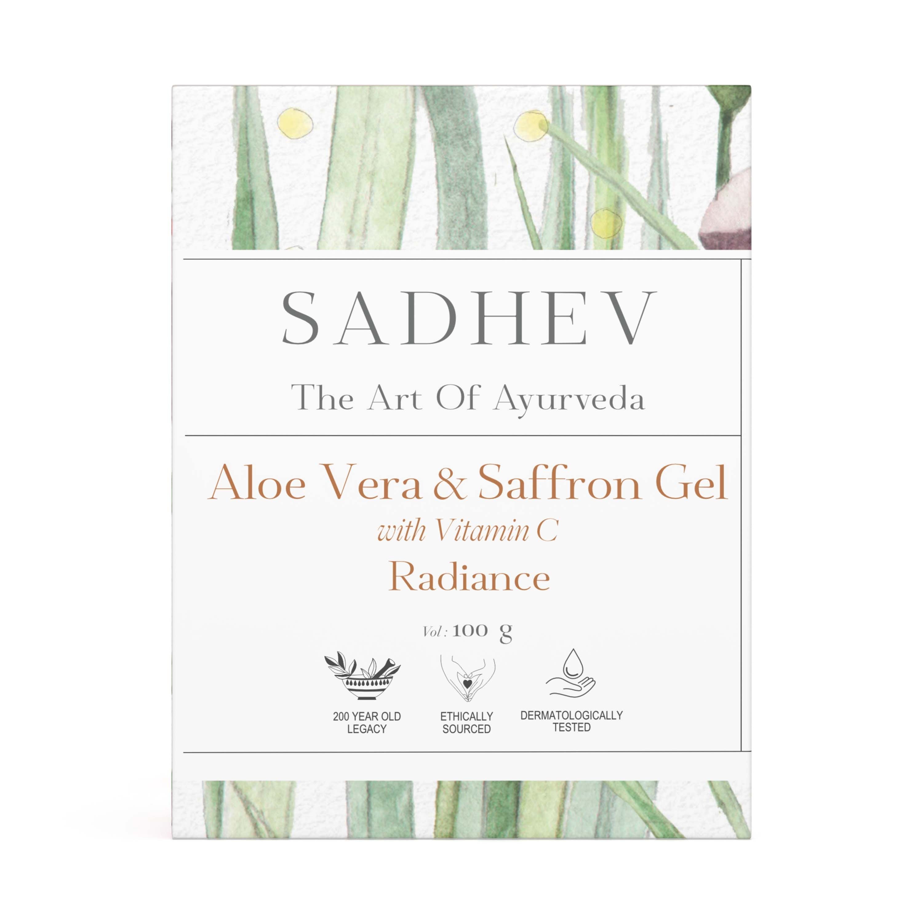 SADHEV Aloe Vera & Saffron Gel With Vitamin C, 100 g