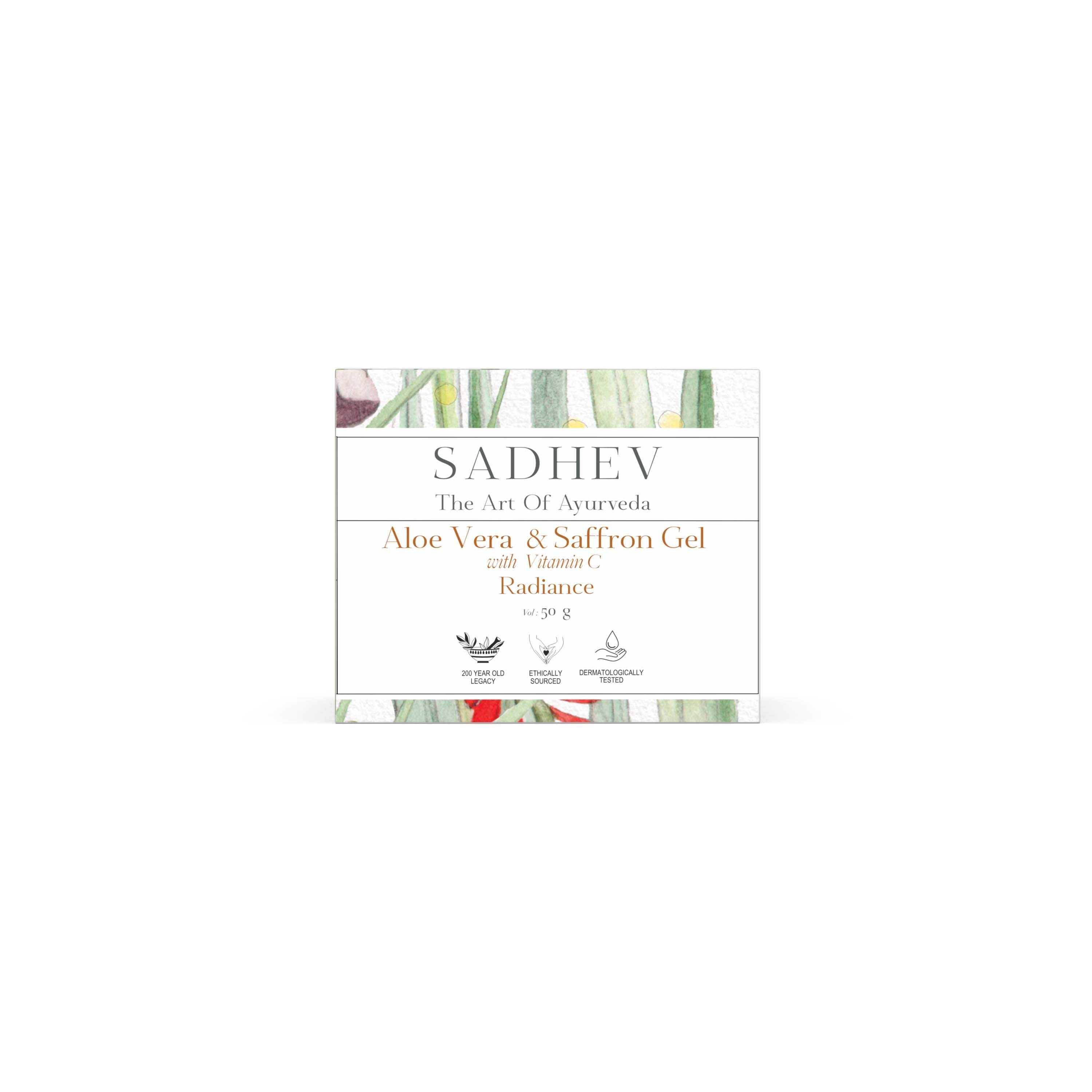 SADHEV Aloe Vera & Saffron Gel With Vitamin C, 50 g