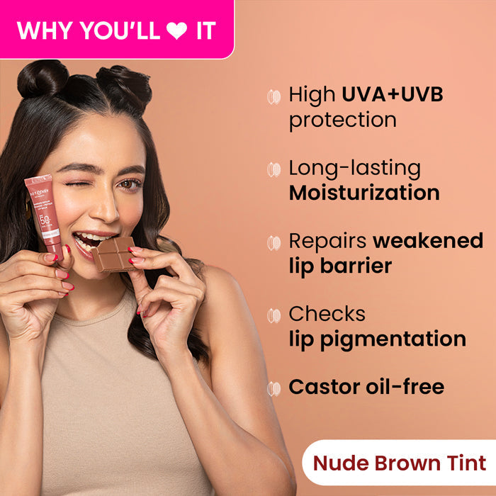 Dot & Key Ceramide + Peptide Lip Balm SPF 50 PA+++, Warm Nude