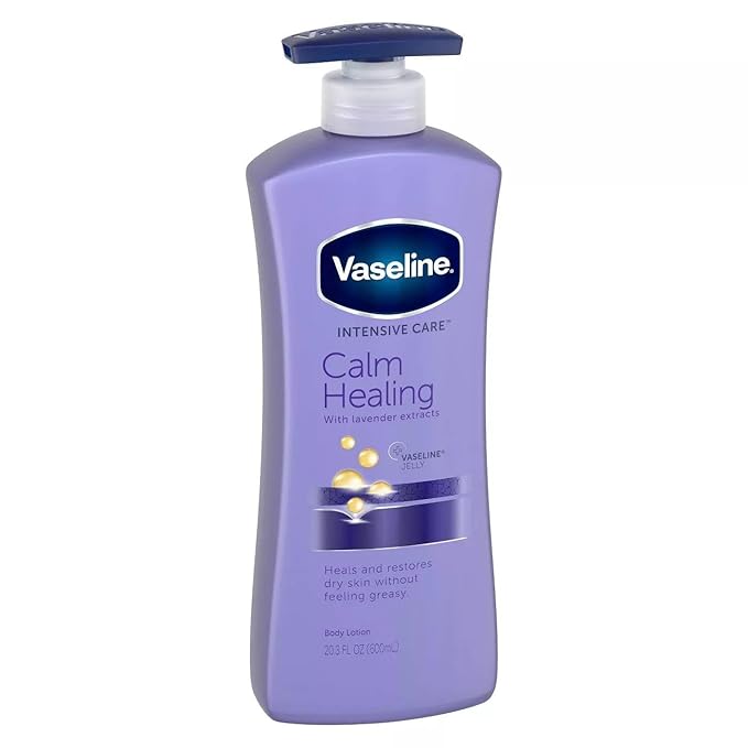 Vaseline Calm Healing Body Lotion, 600ml | Deep Moisturisation with Lavender Extract for Smooth & Relaxed Skin