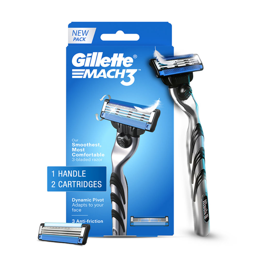 Gillette Mach 3 Shaving Razor + 2 Shaving Blade (Cartridge) Buy at Indicrest