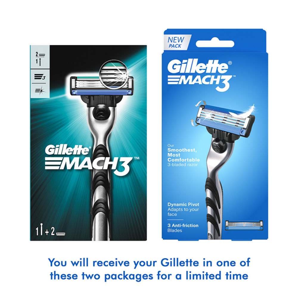 Gillette Mach 3 Shaving Razor + 2 Shaving Blade (Cartridge) Buy at Indicrest Image 2