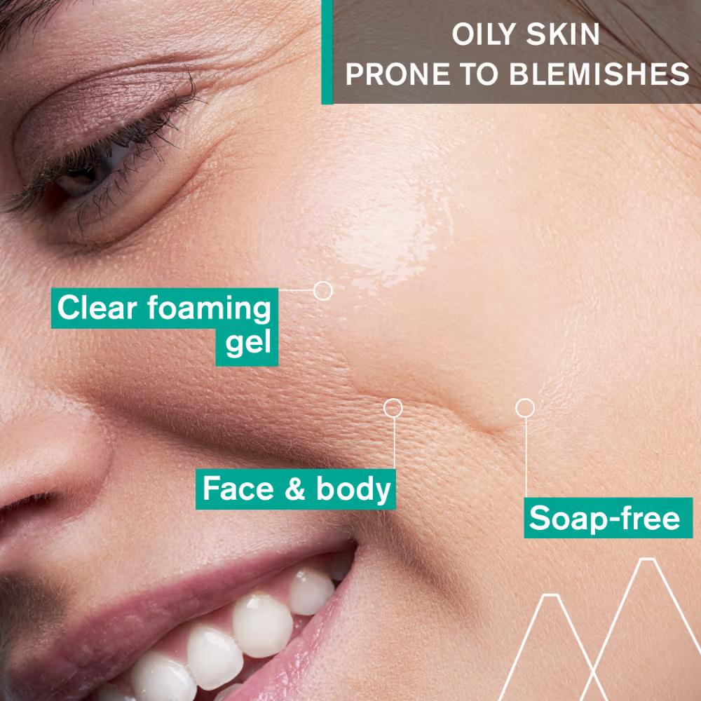 Uriage Hyseac Gentle Gel Face Wash for Oily Acne Prone Skin Foams, Purifies & Eliminates Excess Oil, 150ml