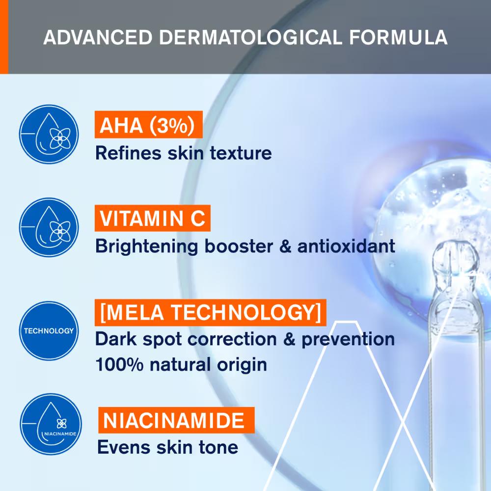 Uriage Depiderm Anti-Dark Spot Face Cream 3% AHA & Vitamin C for Melasma Prevents Dark Spots, 30ml