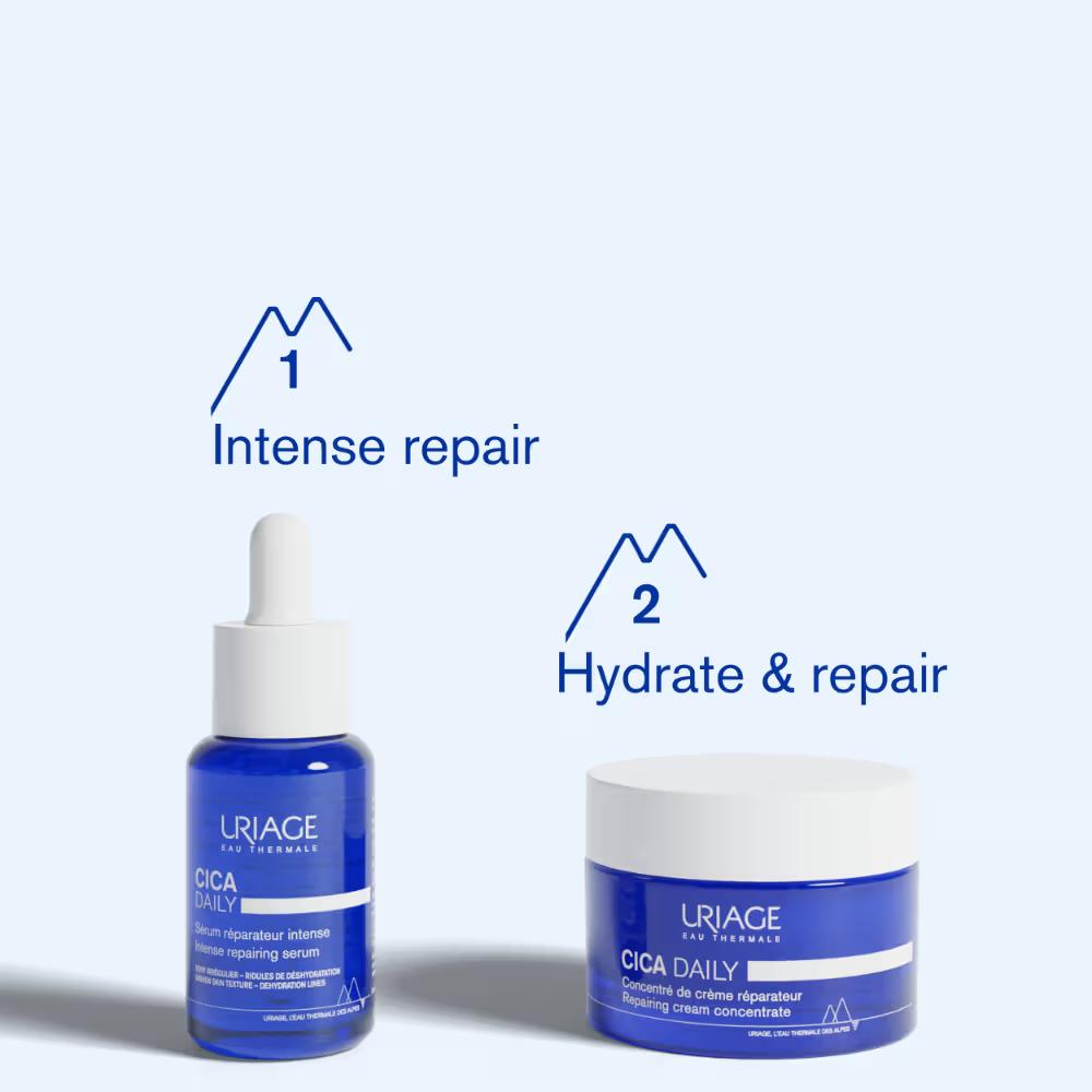Uriage Cica-Daily Intense Repairing Anti-Pollution Serum 10.5% Thermal Biotic Complex Repairs Skin, 30ml