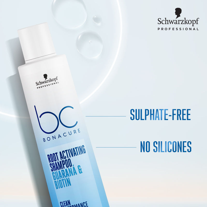 Schwarzkopf Professional Bonacure Root Activating Shampoo For Thinning Hair| Biotin & Guarana, 250ml Buy at Indicrest Image 3
