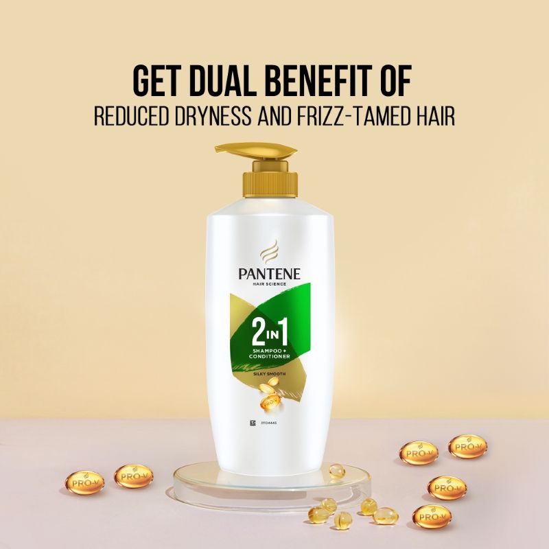 Pantene 2 In 1 Silky Smooth Care Shampoo + Conditioner, 650ml Buy at Indicrest Image 3