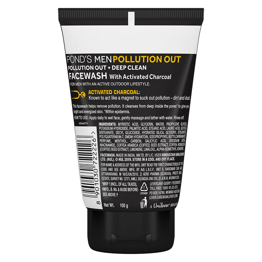 Pond’s Men Pollution Out Facewash Deep Cleanses With Activated Charcoal, 100g Buy at Indicrest Image 6