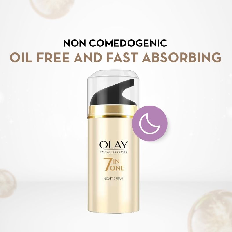 Olay Total Effects Night Cream, Fights 7 Signs Of Ageing With Niacimide And Green Tea Extracts, 20g Buy at Indicrest Image 5