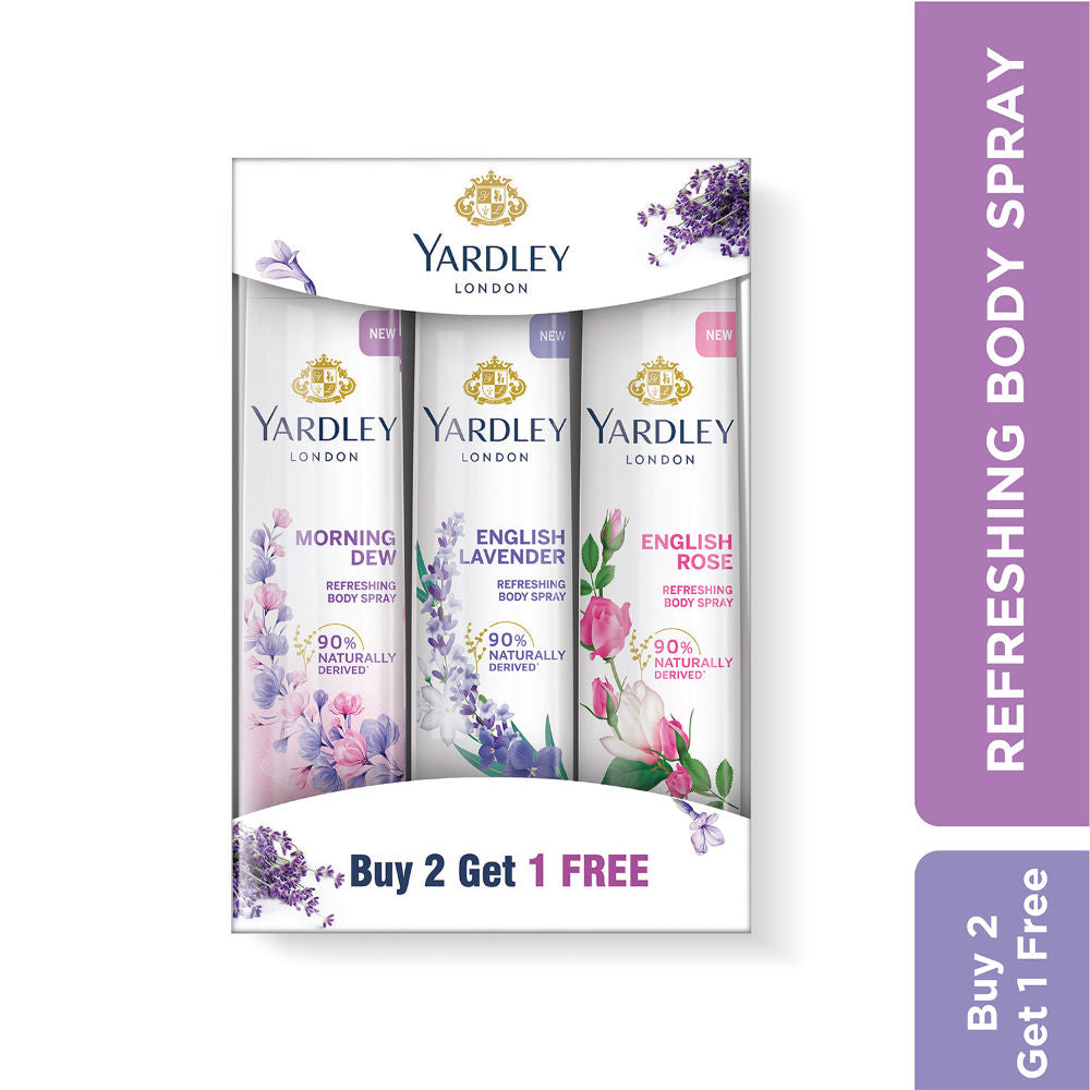 Yardley London Deodorant Body Spray Tripack For Women (Buy 2 Get 1), 150ml Each Buy at Indicrest Image 3