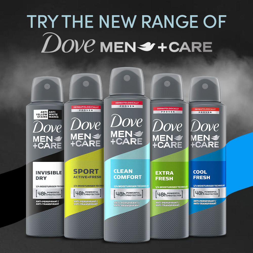 Dove Men+Care Clean Comfort Dry Spray Antiperspirant Deodorant (Pack of 2), 150ml Each Buy at Indicrest Image 8
