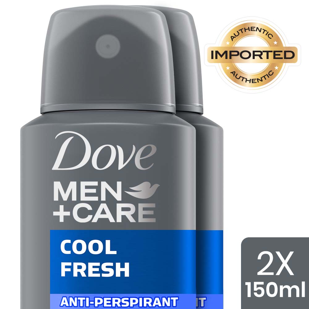 Dove Men+Care Cool Fresh Dry Spray Antiperspirant Deodorant (Pack of 2), 150ml Each Buy at Indicrest Image 2