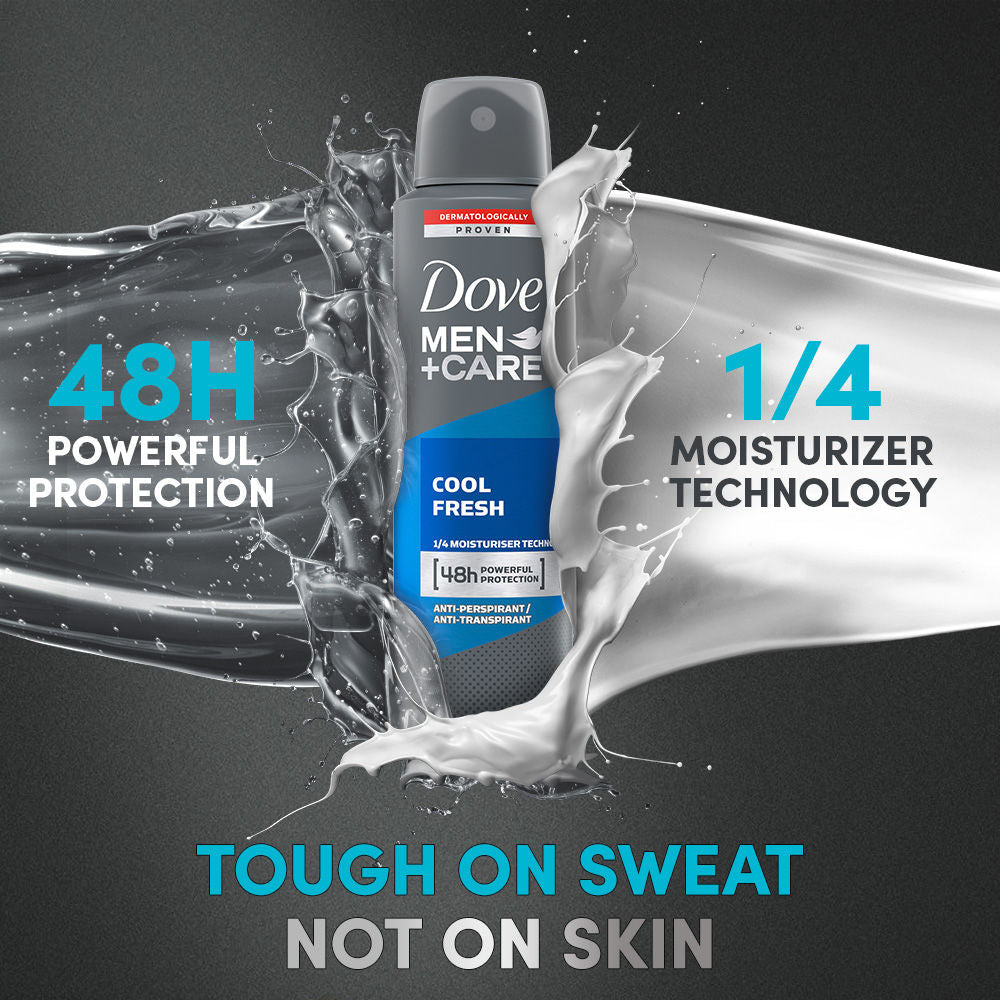 Dove Men+Care Cool Fresh Dry Spray Antiperspirant Deodorant (Pack of 2), 150ml Each Buy at Indicrest Image 5