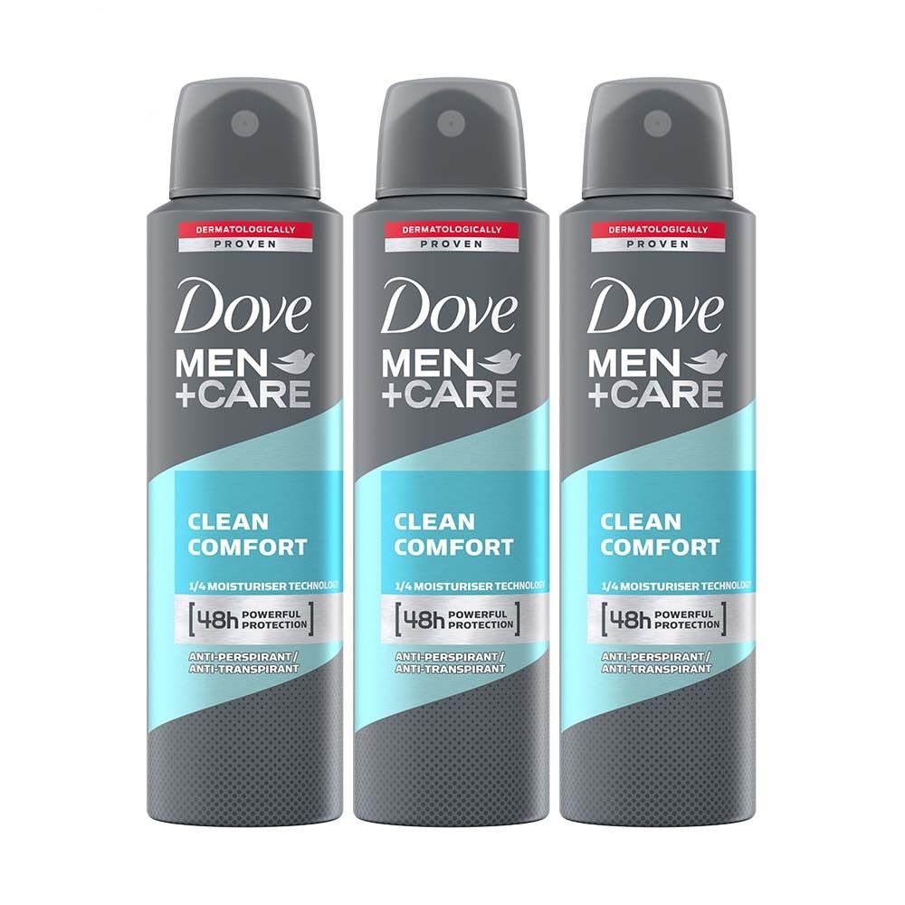 Dove Men+Care Clean Comfort Dry Spray Antiperspirant Deodorant (Pack of 3), 150ml Each Buy at Indicrest Image 9