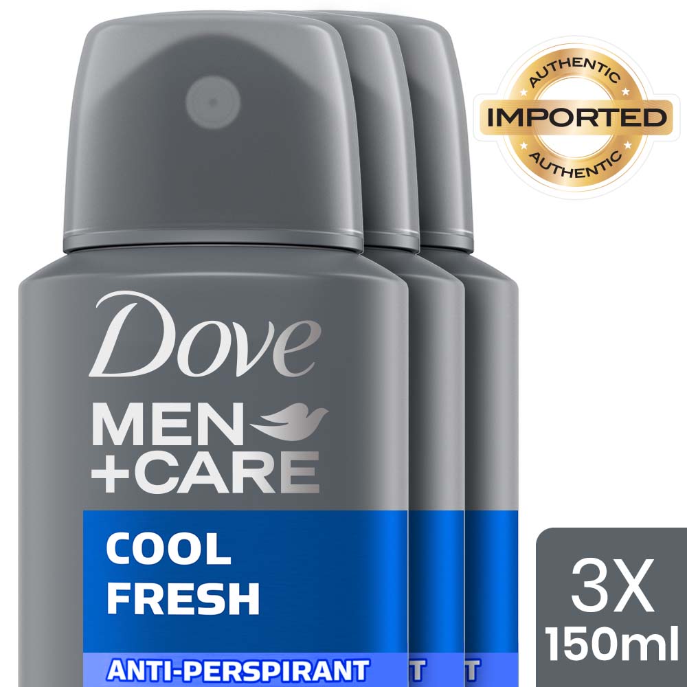 Dove Men+Care Cool Fresh Dry Spray Antiperspirant Deodorant (Pack of 3), 150ml Each Buy at Indicrest Image 2