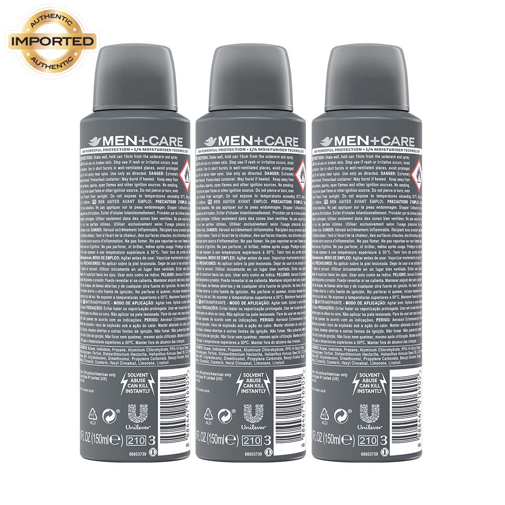 Dove Men+Care Cool Fresh Dry Spray Antiperspirant Deodorant (Pack of 3), 150ml Each Buy at Indicrest Image 3