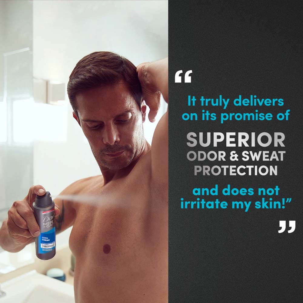 Dove Men+Care Cool Fresh Dry Spray Antiperspirant Deodorant (Pack of 3), 150ml Each Buy at Indicrest Image 7