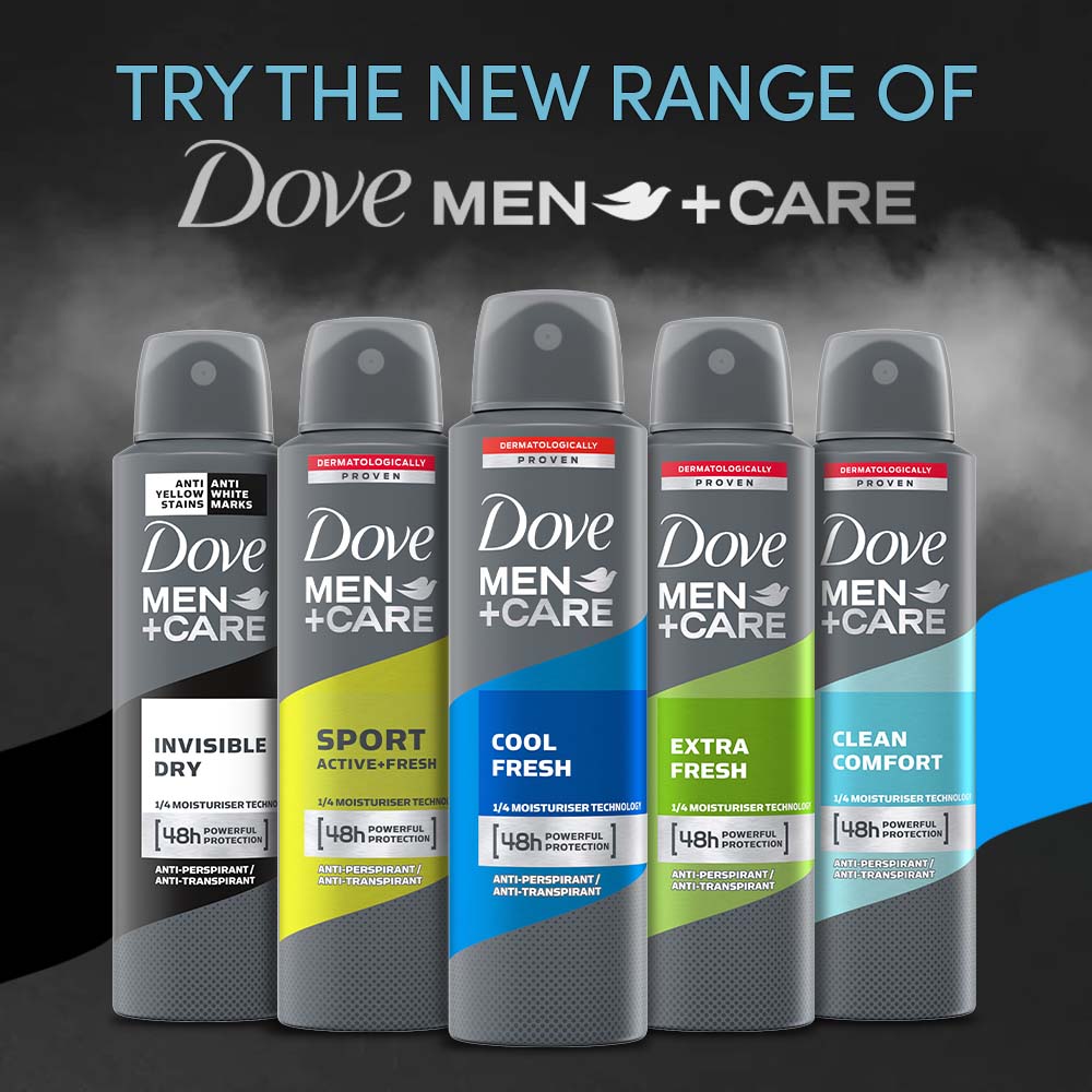 Dove Men+Care Cool Fresh Dry Spray Antiperspirant Deodorant (Pack of 3), 150ml Each Buy at Indicrest Image 8