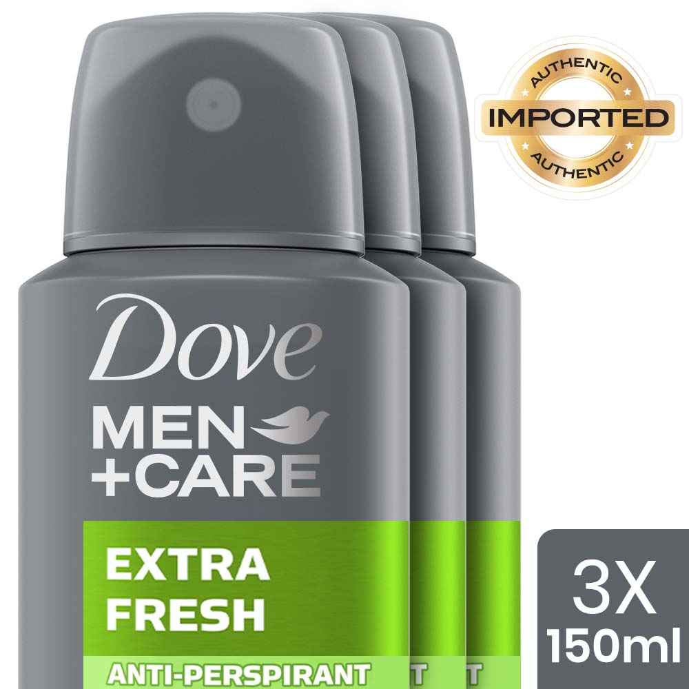 Dove Men+Care Extra Fresh Dry Spray Antiperspirant Deodorant (Pack of 3), 150ml Each Buy at Indicrest Image 2
