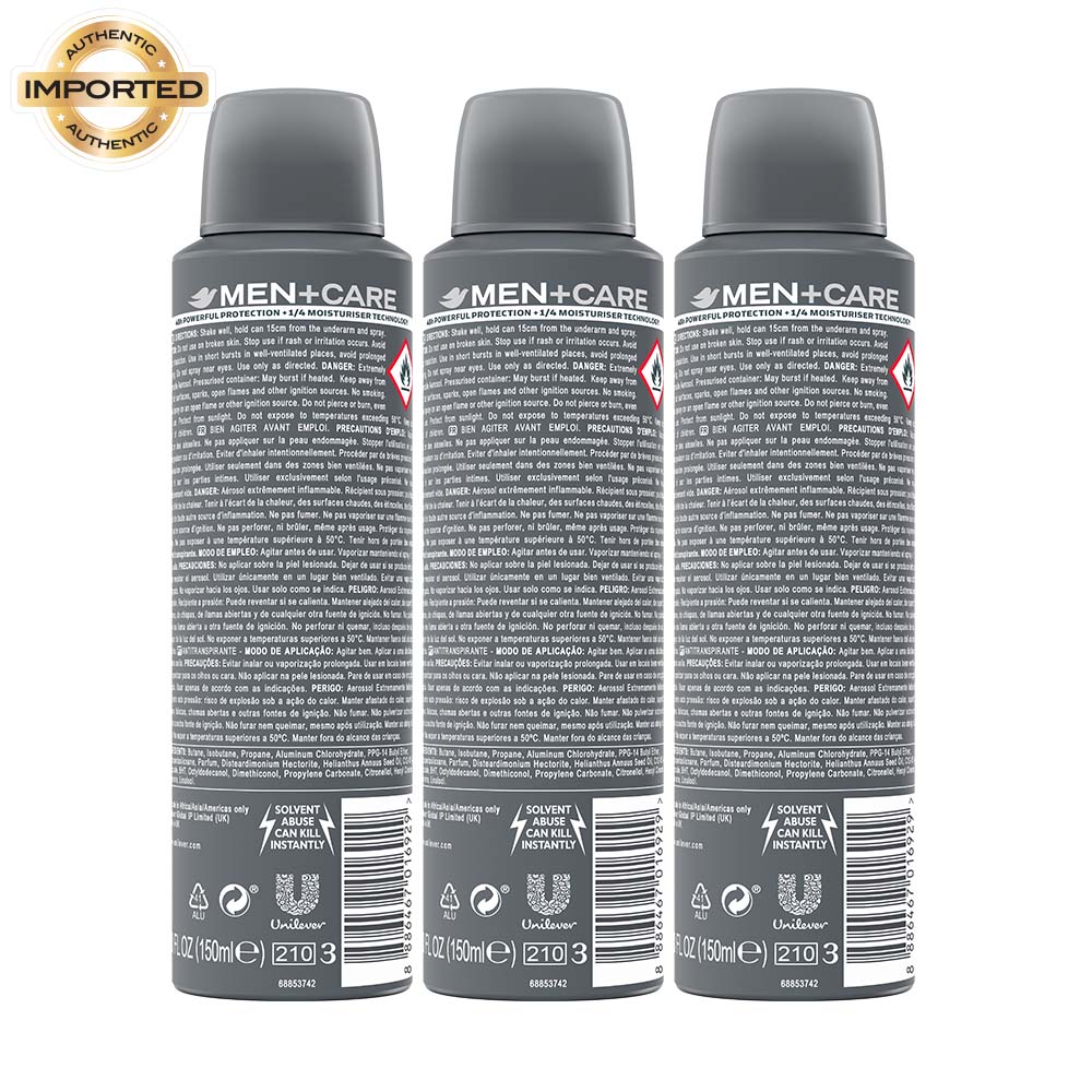 Dove Men+Care Extra Fresh Dry Spray Antiperspirant Deodorant (Pack of 3), 150ml Each Buy at Indicrest Image 3