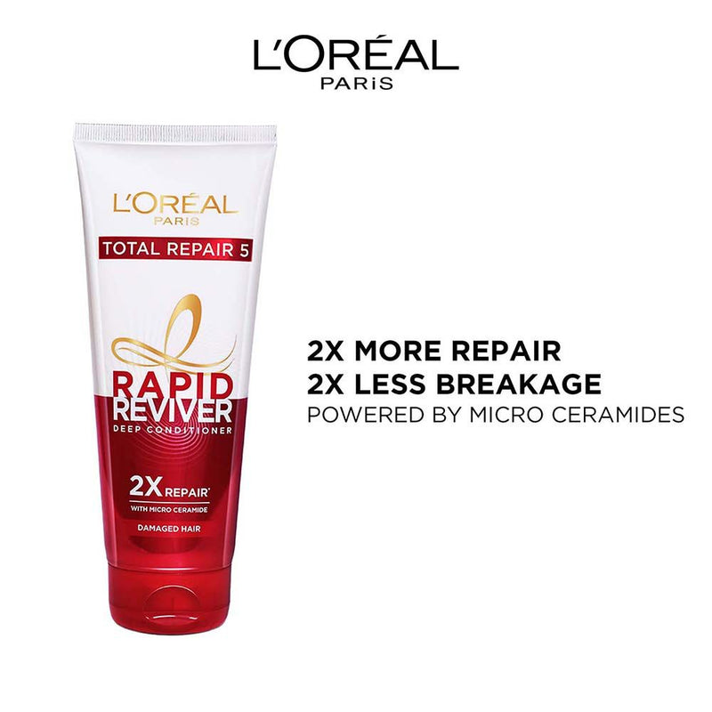 L'Oreal Paris Total Repair 5 Rapid Reviver Deep Conditioner With Micro Ceramide For Damaged Hair, 180ml Buy at Indicrest