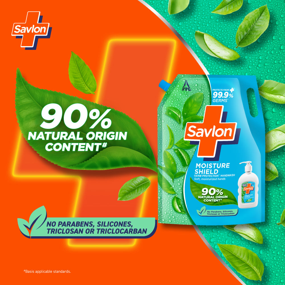 Savlon Moisture Shield Germ Protection Liquid Handwash Refill Pouch, 1350ml Buy at Indicrest Image 4