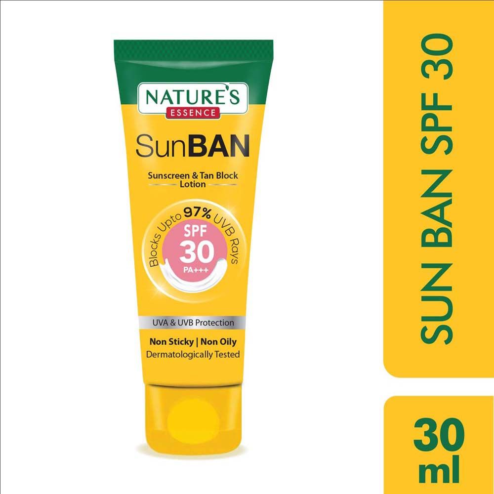 Nature's Essence Sunban SPF 30 PA+++ Sunscreen & Tan Block Lotion, 30ml Buy at Indicrest