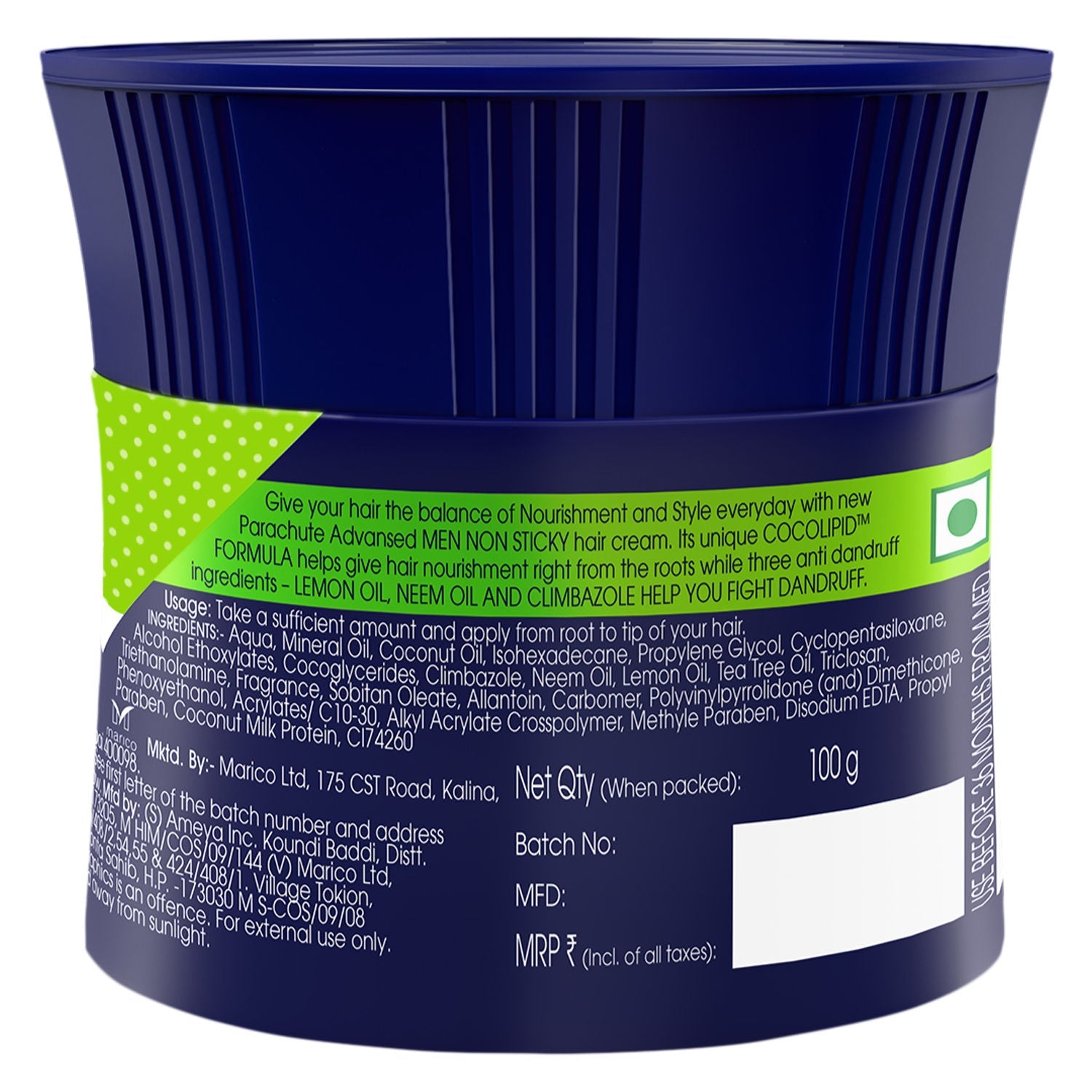 Parachute Advansed Aftershower Anti-Dandruff Hair Cream, 100g Buy at Indicrest Image 7