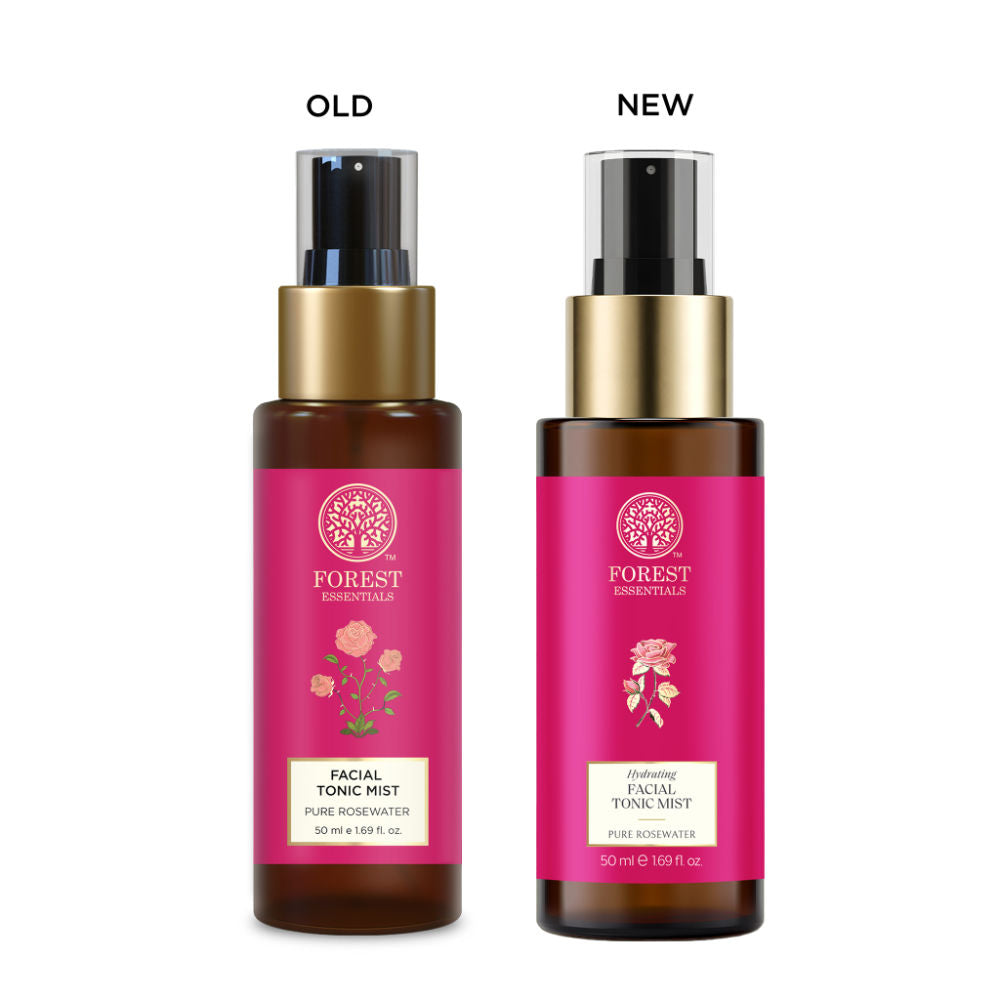 Forest Essentials Facial Tonic Mist with Pure Rosewater - Toner - Hydrates & Minimises Pores, 50ml