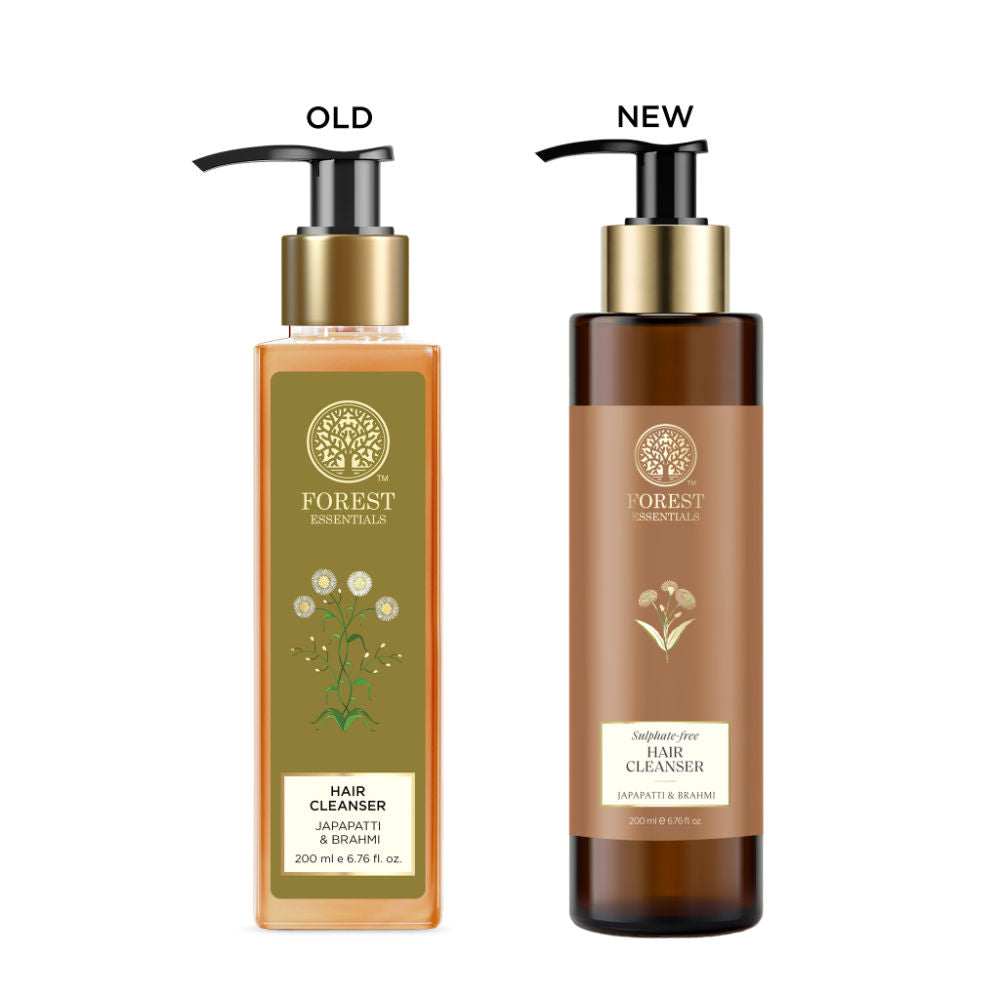 Forest Essentials Hair Cleanser Japapatti & Brahmi - Ayurvedic Anti Frizz Shampoo Sulphate Free, 200ml